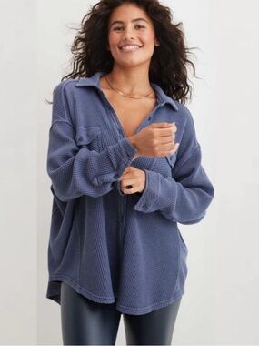 Aerie LumberJane Waffle Shirt, NWT, size XS